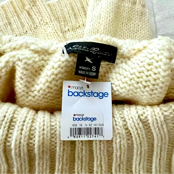 🎁NWT! EDDIE BAUER Classic Cable Knit Fisherman Turtleneck Tunic Ivory Sz Small - Picture 5 of 8
